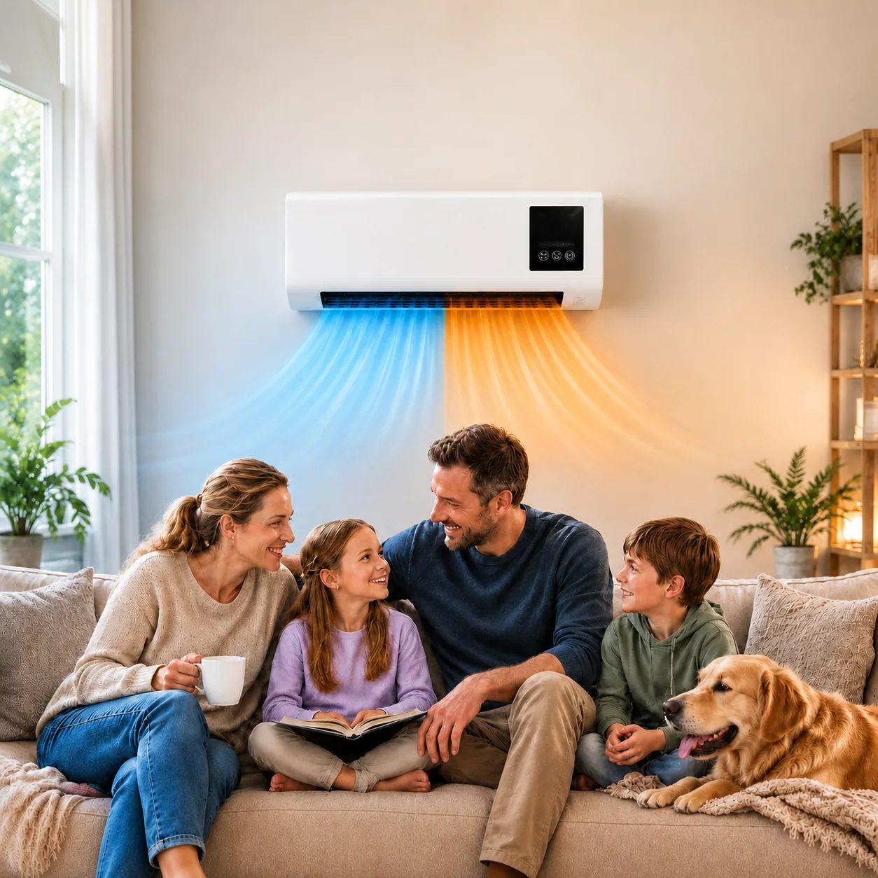 Coolizi Coolzy Klimagerät zum Kühlen und Heizen in einem Wohnraum